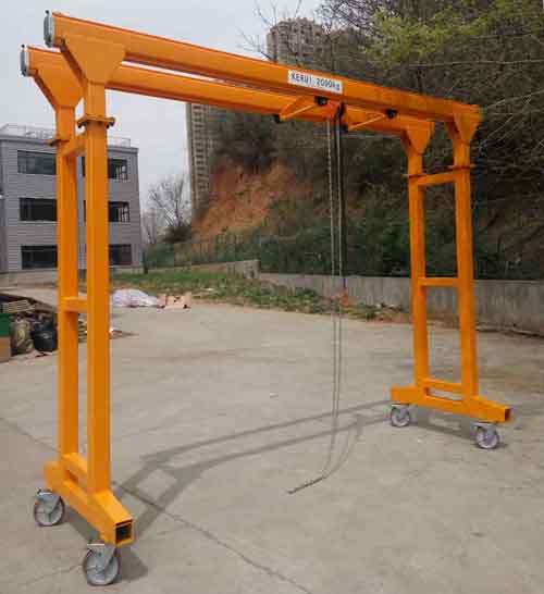 Hand push gantry double beam crane